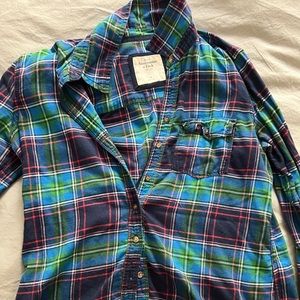Abercrombie & Fitch super soft plaid flannel button down womens size medium